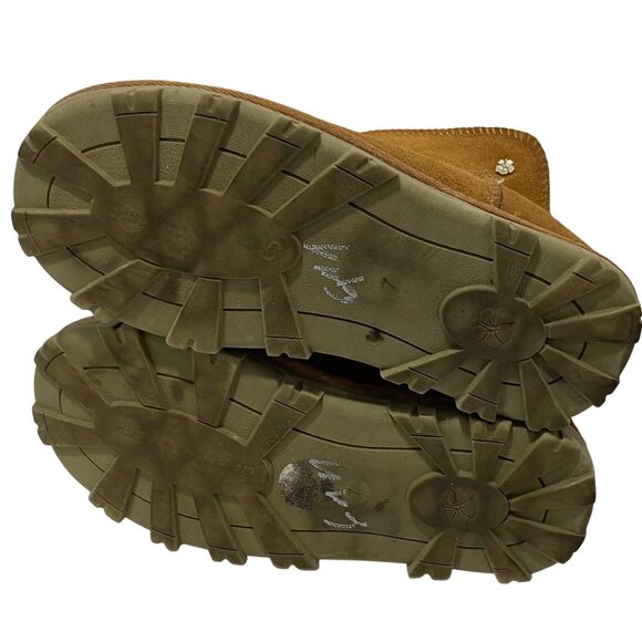 Tommy Bahama Y2K Short Suede Boot Mini Winter Snow White Fleece Lining Size 7 - Picture 7 of 9